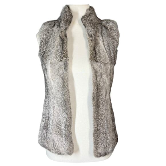 Michael Kors Gray Rabbit Fur Vest XS - Picture 3 of 16